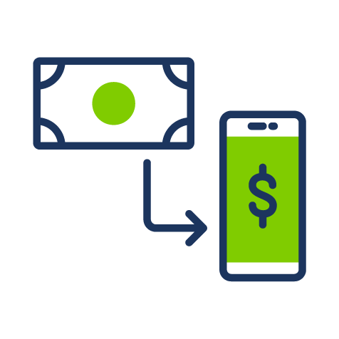 Cash to digital icon