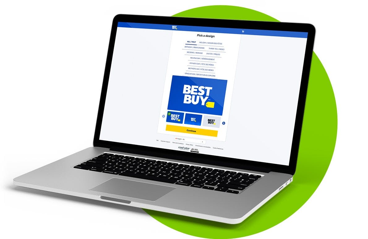 Laptop with Best Buy card design